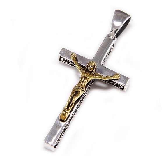 Crucifixion of Jesus/925 Sterling Silver Pendant/brass Jesus | Etsy