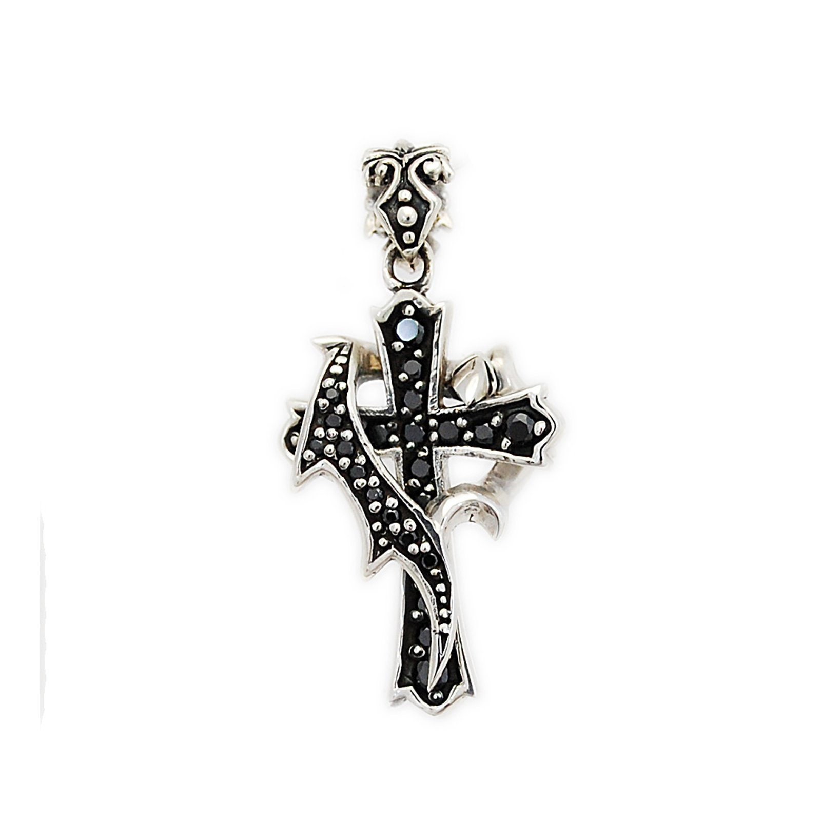 Cross/tribal/925 Sterling Silver Pendant/cross Charm/biker Cross/tribal/925 Sterling Silver Pendant/cross Charm/biker