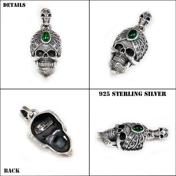 Handmade Skull Charm Pendant - Sterling Silver Gothic Bead For Necklace Or Bracelet - View #14
