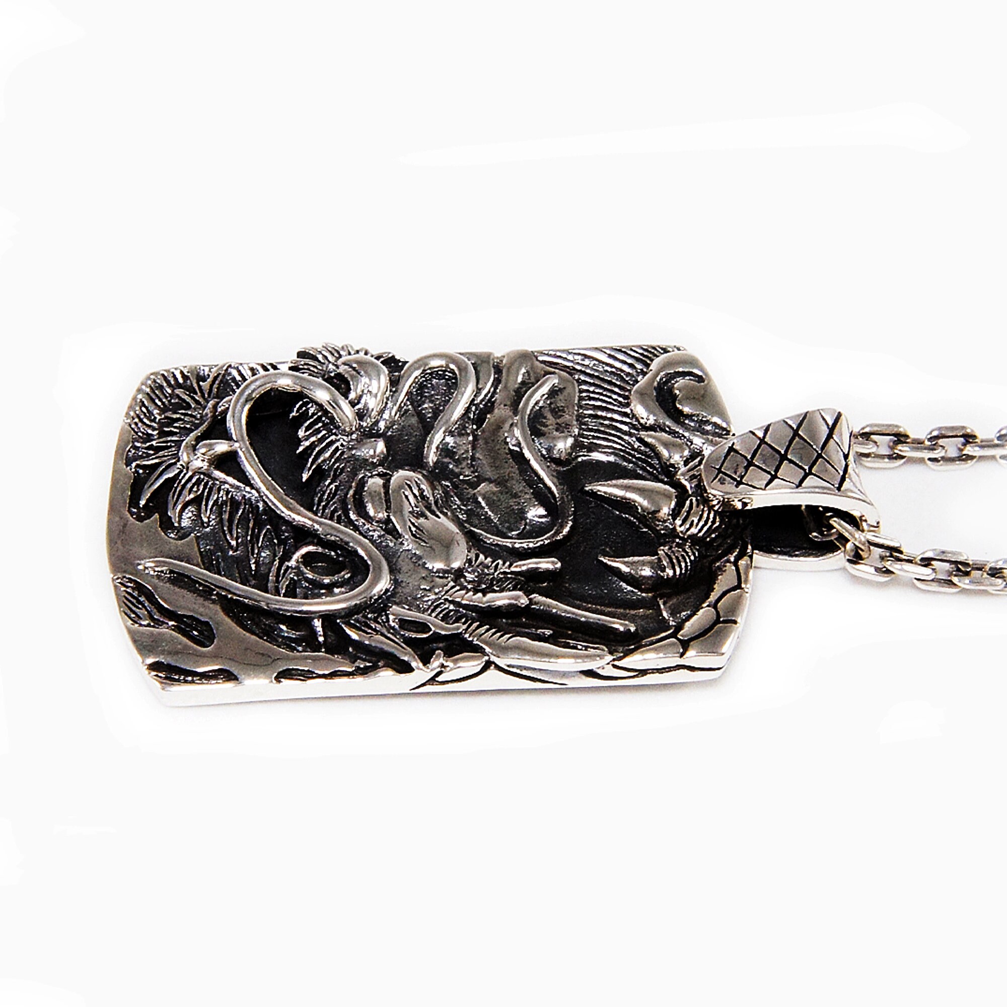 Medaglia Pendente Drago Stingray In Argento 925 - Stile Biker Gotico, Ciondolo Rockabilly Unico