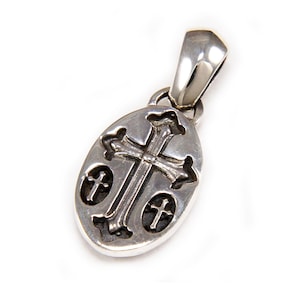 Cross/925 Sterling Silver Pendant/Emblem Pendant/Biker/Gothic/Rockabilly/Charm/KS-059