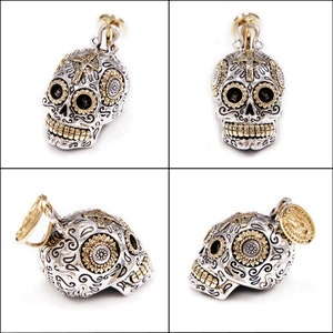Santa Muerte/sugar Skull/925 Sterling Silver Pendant/skull Pendant ...