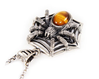 Ciondolo Tarantola In Argento Sterling 925 Massiccio Con Catena