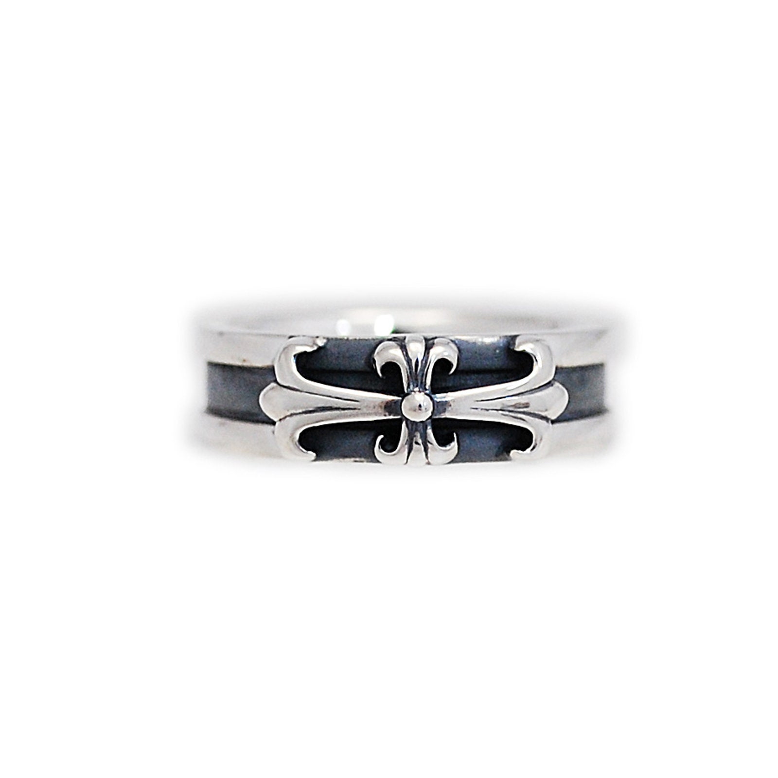 Fleur De Lis/cross/925 Sterling Silver Ring/silver Fleur De Lis 