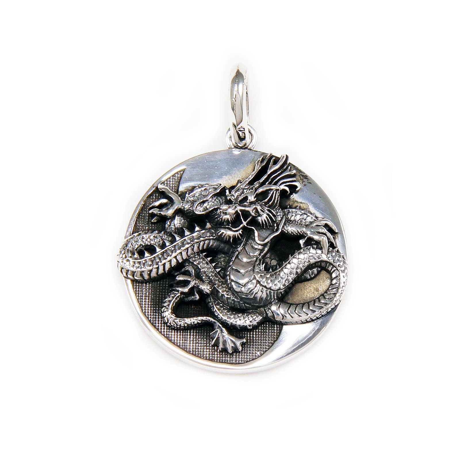 Yin Yang/dragon Medal/925 Sterling Silver Pendant/reversible/charm
