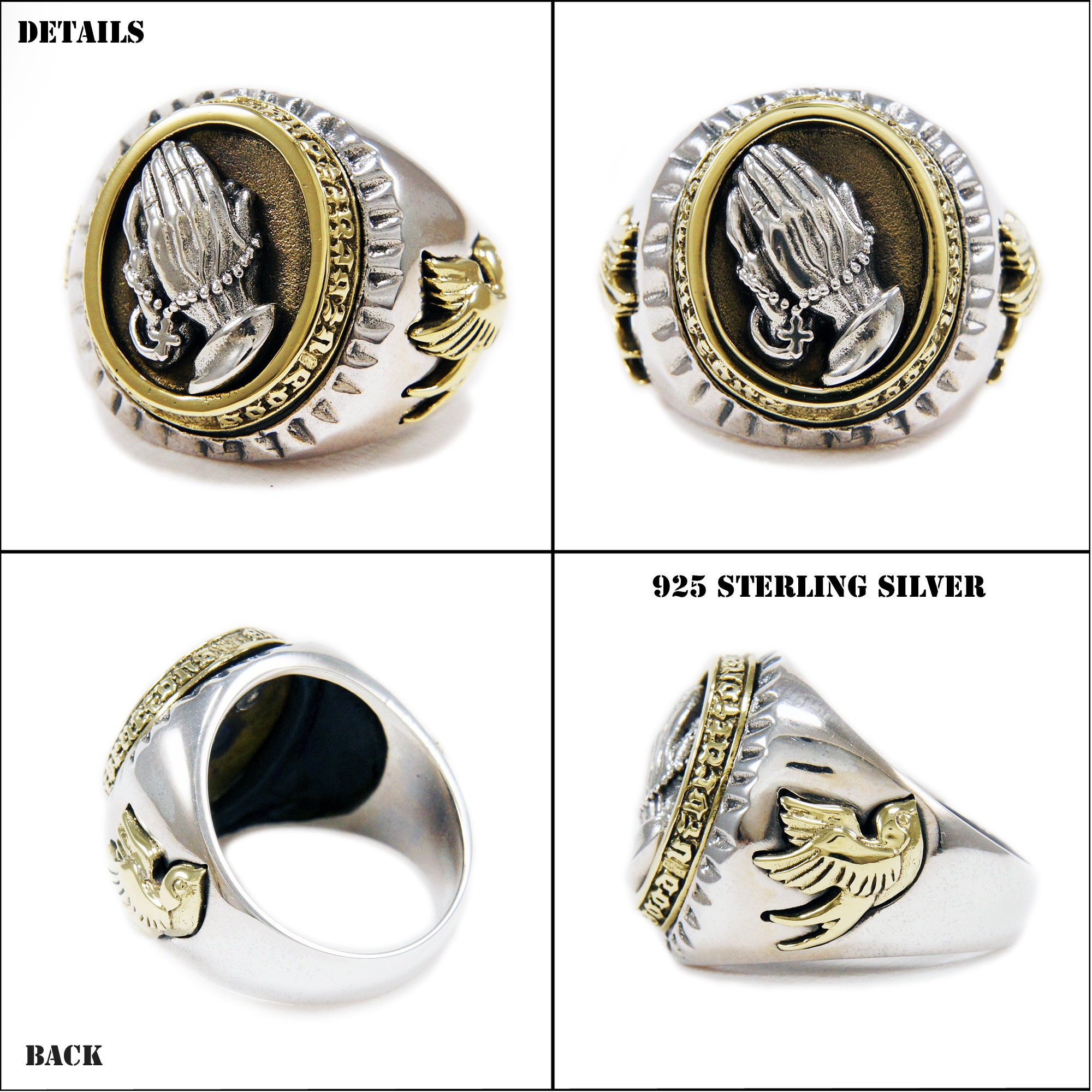 k*g様 HAND - RING Praying Hands/925 Sterling Silver Ring/cross/christian/sparrow