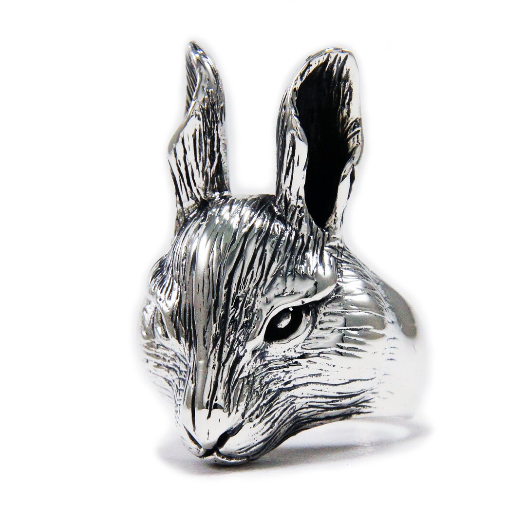 Rabbit Ring/925 Sterling Silver Ring/bunnies/animal Ring/gothic/biker ...