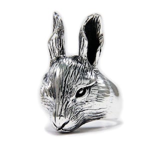Kaninring/925 sterlingsilverring/kaniner/djurring/gotisk/bikerring/rockabilly/cs-r020