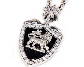 Black Emblem/Lion of Judah/925 Sterling Silver Pendant/Silver Pendant/Gothic/Rockabilly/Biker/gb-015
