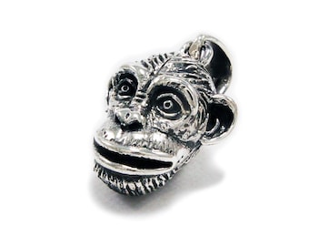 Pingente de chimpanzé/chimpanzé/grande primata/prata de lei 925/gótico/berloque/joia para motociclistas/KH-005