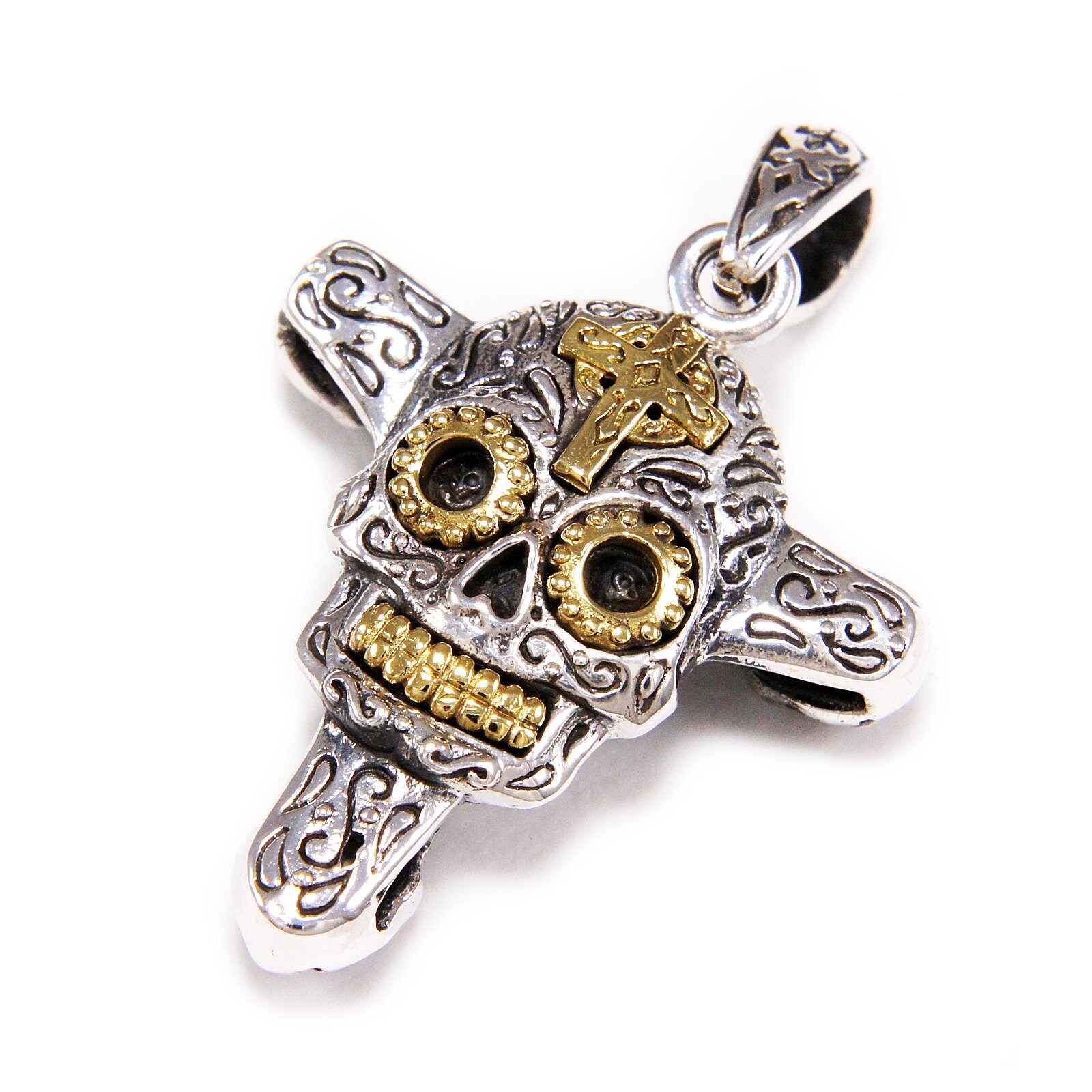 Santa Muerte/Sugar Skull/Guitar Pick Holder/925 Sterling Etsy