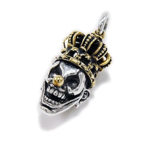 Joker Brass Crown /925 Sterling Silver Pendant/Charm/Biker/Gothic/Rockabilly/Charm/YAN-004