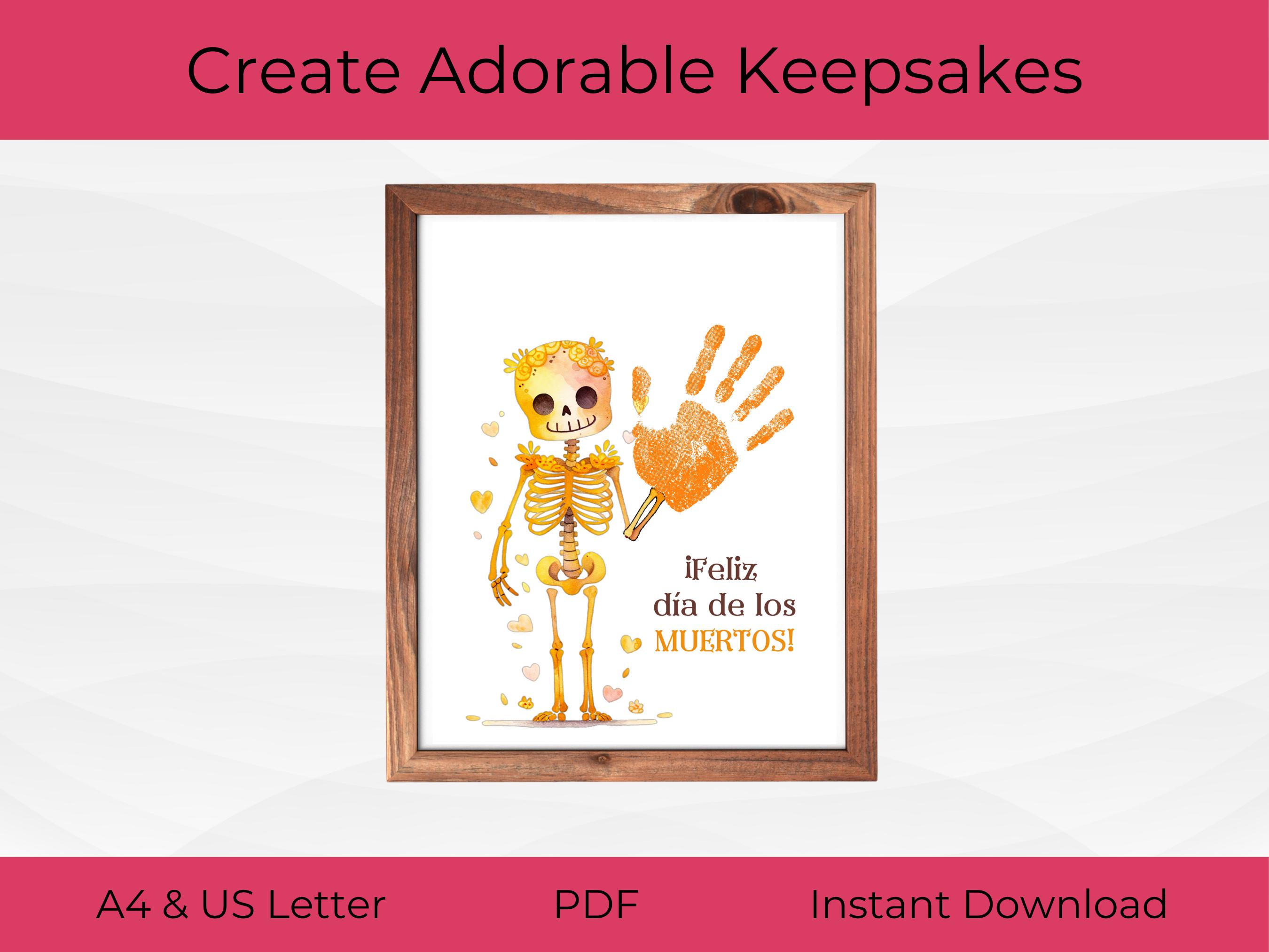 Dia De Los Muertos Handprint Art Template for Preschoolers | Day of the ...