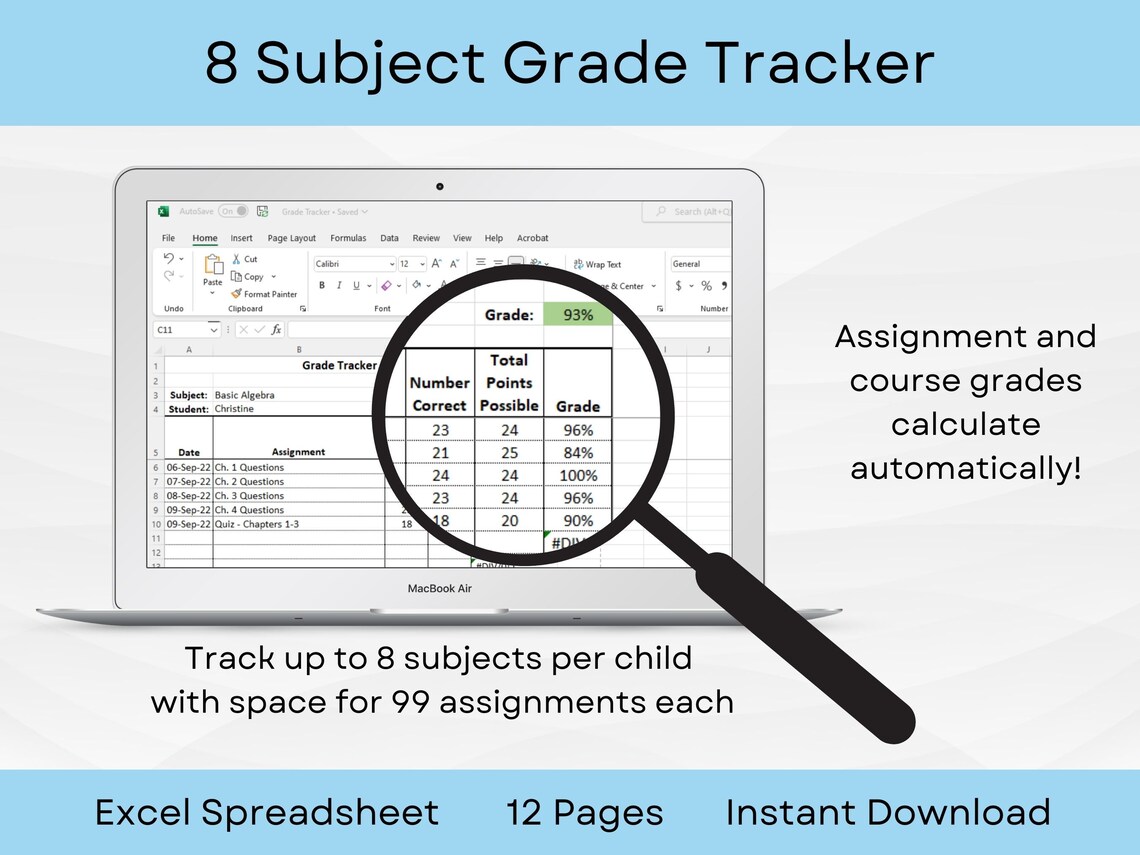 Homeschool Gradebook Progress Reports and Transcript Template Etsy