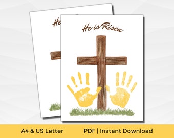 Printable Easter Handprint Craft for Holy Week | Resurrection Craft for Sunday School Kids | A4 & US Letter | PDF Instant Download