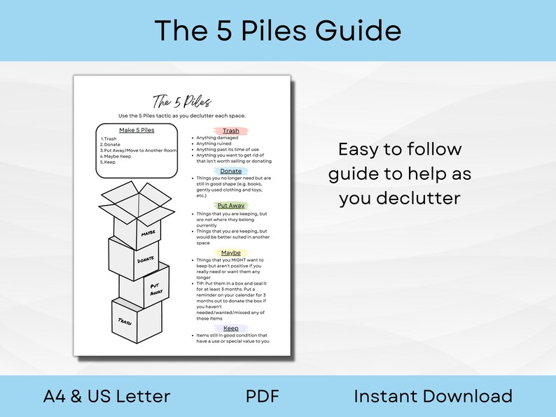 Printable Declutter Challenge Checklist | Essentials Declutter Planner ...