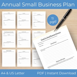 Small Business Plan Template | Goal Setting Workbook for Entrepreneurs and Side Hustles | Printable PDF Instant Download | A4 & US Letter