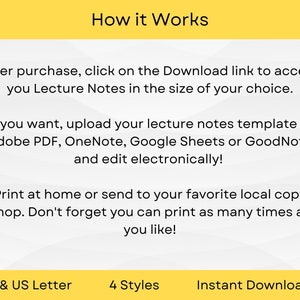 Letter Note Taking Editable Note Taking Template in 4 Designs | A4 and US Letter | Instant ...