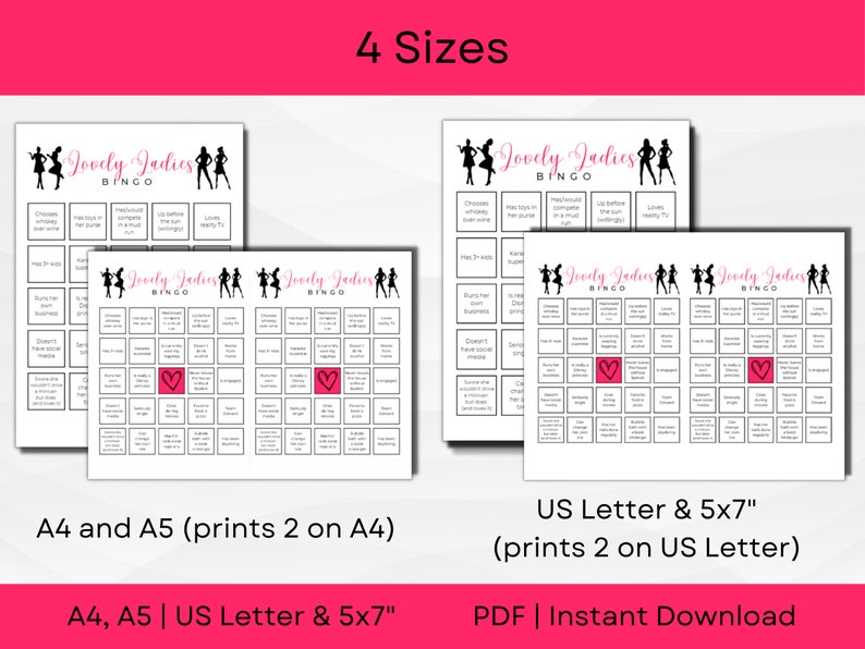 Printable Ladies Night BINGO Game | Ladies Night Games | Lovely Ladies ...