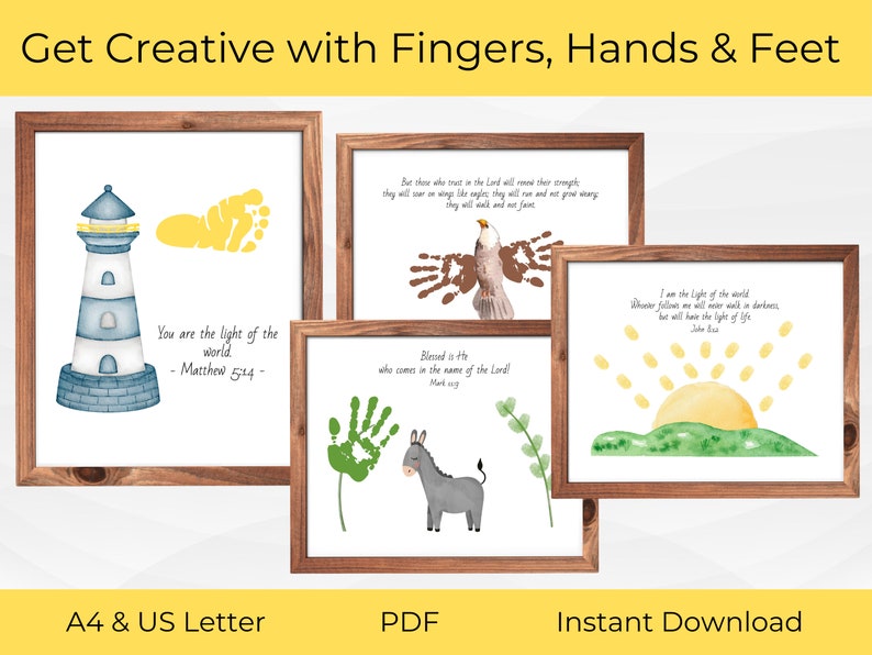 Christian Preschool Handprint Art Bundle | Bible Activities for Kids | Keepsakes for Kids | A4 & US Letter | PDF Instant Download image 4