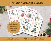 Christian Advent Cards for Kids | Family Advent Activities with Scripture | Keep Christ in Christmas | A4 & US Letter | PDF Instant Download