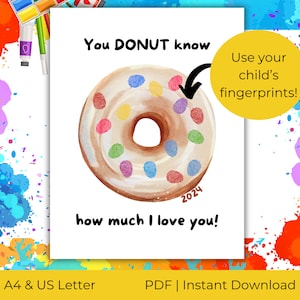 No sabes cuánto te amo / Recuerdo de arte con huellas dactilares / Regalo para el día del padre y el día de los abuelos / Tamaño A4 y carta de EE. UU. / Descarga instantánea en PDF