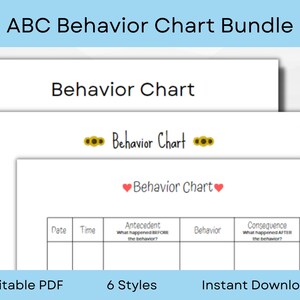 ABC Antecedent-behavior-consequence Chart Template Recognize - Etsy