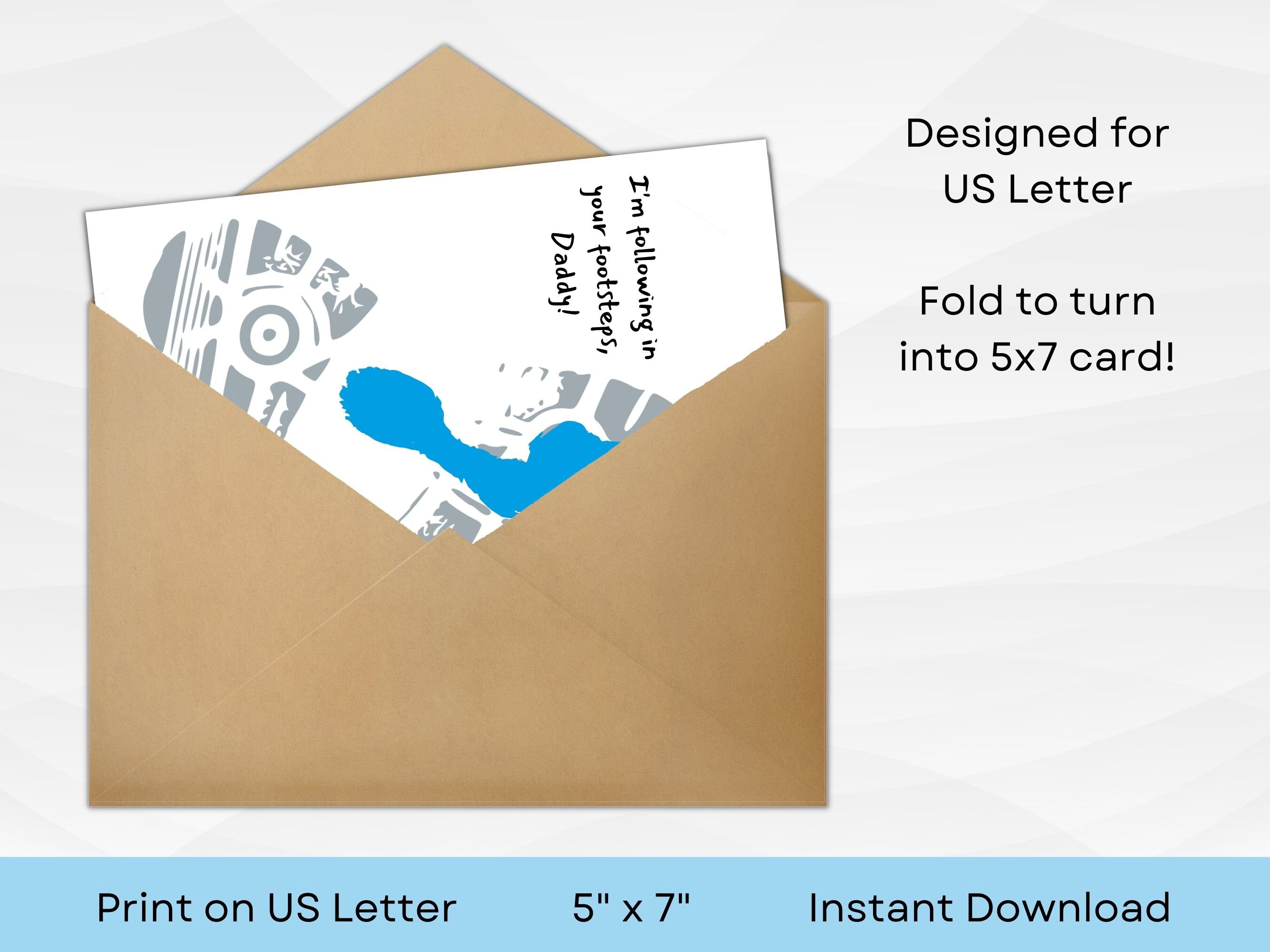 Editable Fathers Day Footprint Card Baby Footprint Card Handprint Art