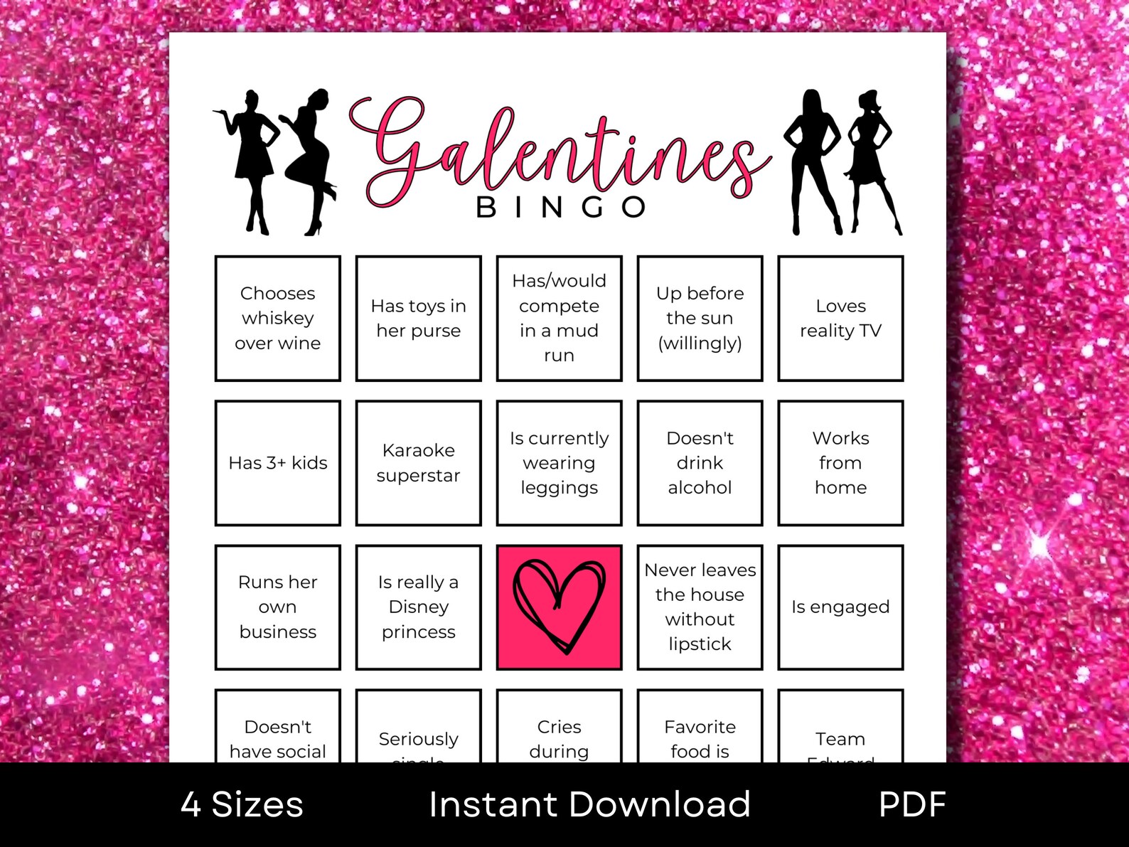 Printable Galentines Find the Guest BINGO Game | A4, A5, 5x7" and US ...