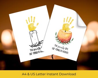 All Saints Day Handprint Art Template | All Hallows Eve Preschool Activity for Christian Halloween | A4 & US Letter | PDF Instant Download