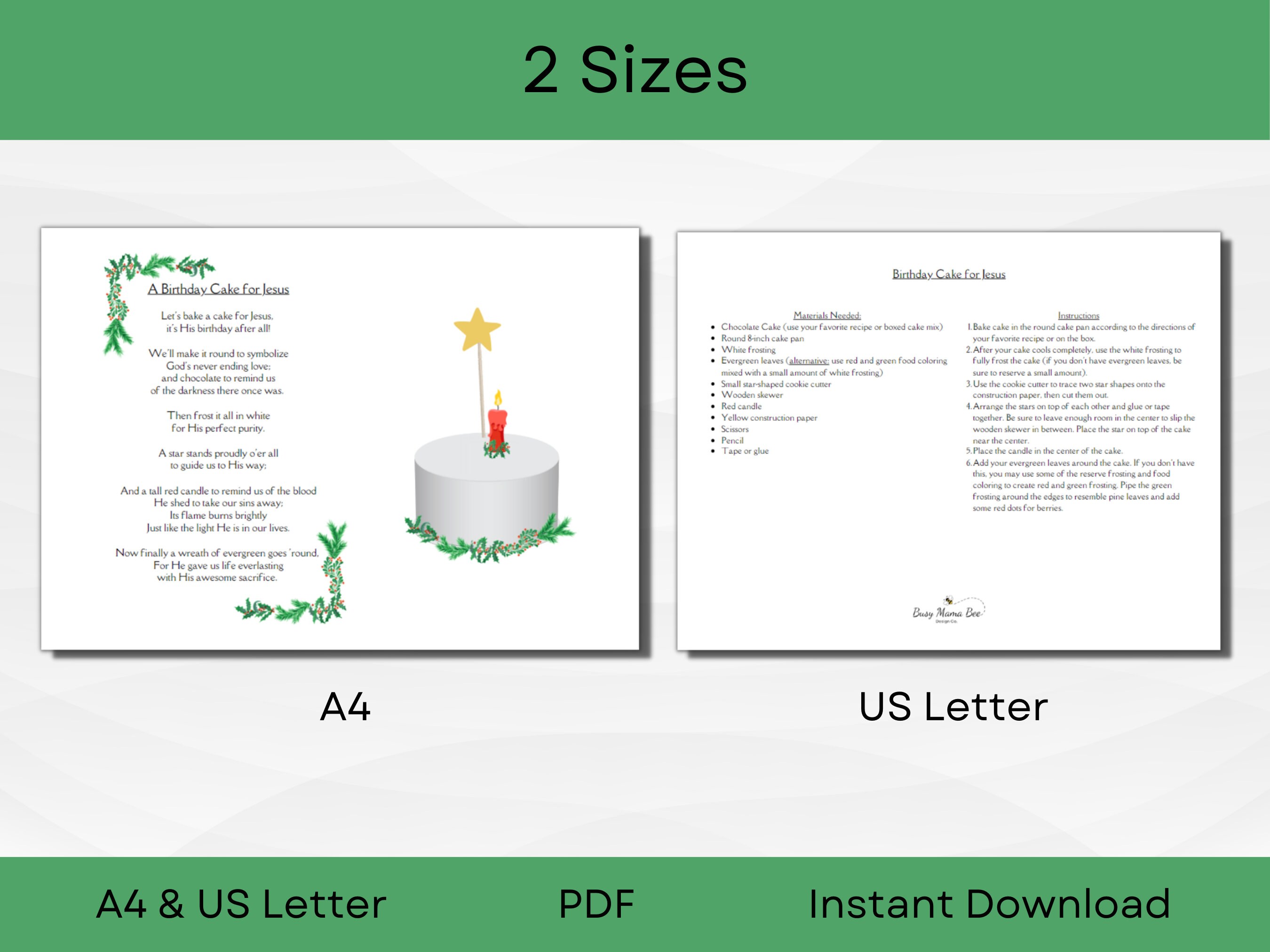 Christian Advent Activity for Kids | Christmas Birthday Cake for Jesus ...