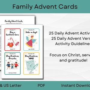 Christian Advent Cards With Scripture for Kids With Christmas - Etsy