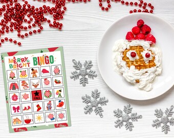 クリスマスビンゴカード | 印刷可能な楽しいクリスマスゲーム | 15枚の