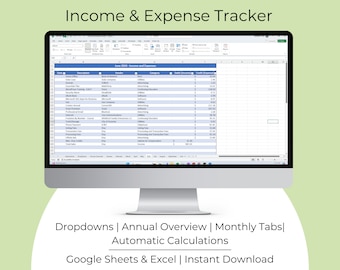 Income and Expense Tracker for Small Business | Simple Profit & Loss Calculator | Excel or Google Sheets | Instant Download