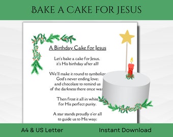 Christian Advent Activity for Kids | Christmas Birthday Cake for Jesus | A4 & US Letter | PDF Instant Download