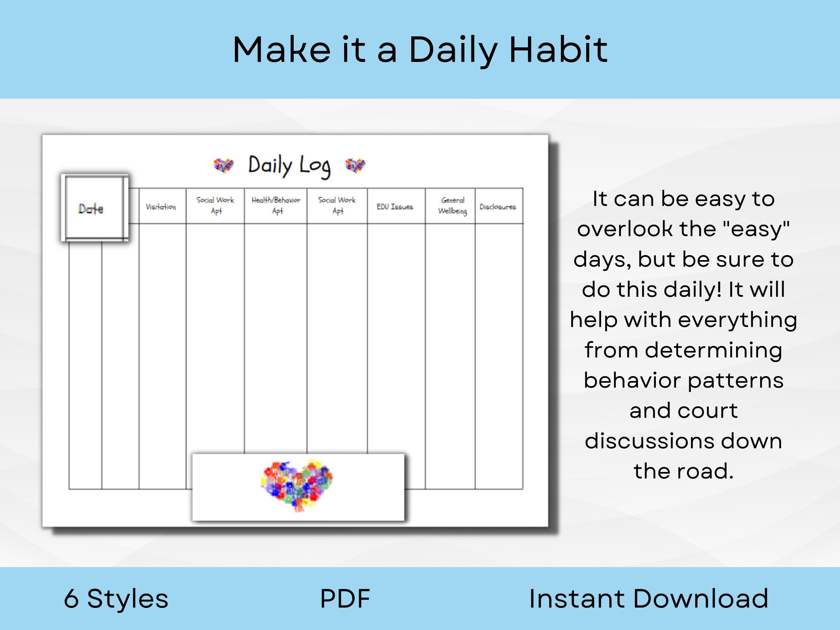 Foster Care Daily Log Bundle With Appointments (Instant Download) Etsy