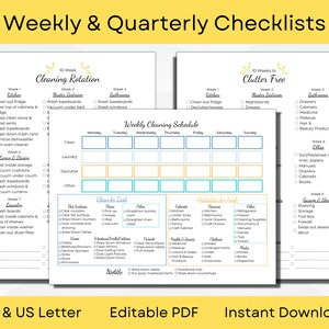 Editable Cleaning Schedule and Declutter Checklist Essentials Bundle ...