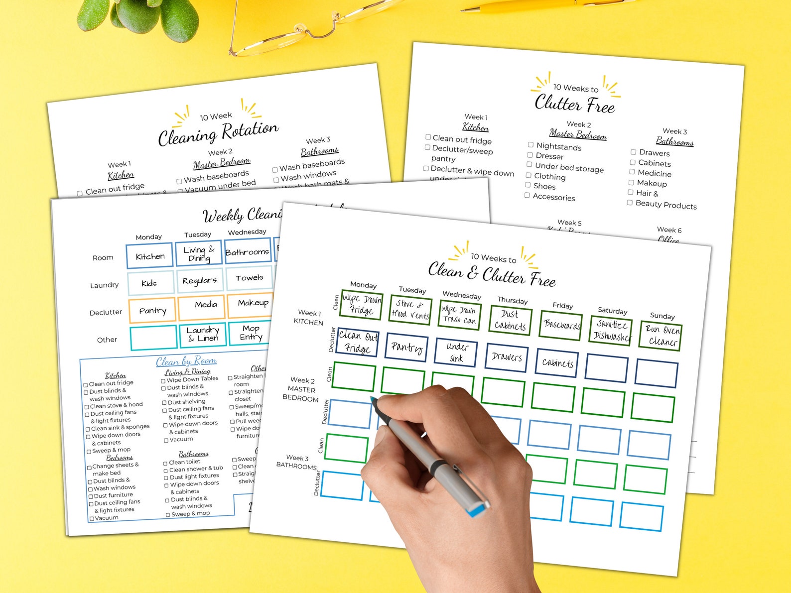 Editable Cleaning Schedule and Declutter Checklist Essentials Bundle ...