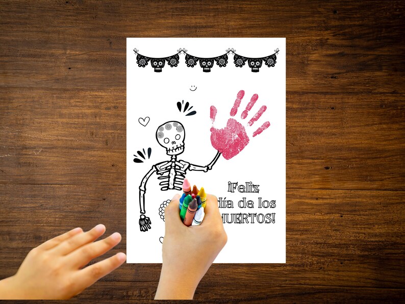 Dia De Los Muertos Handprint Art Template for Preschoolers | Day of the ...
