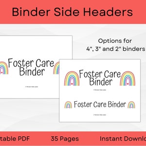 Foster Care Binder | Editable Foster Care Management Binder With Record ...