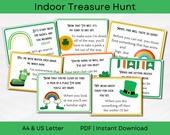 St Patricks Day Indoor Treasure Hunt Game | Kids Scavenger Hunt Clues | Fun for Little Ones | A4 & US letter | PDF Instant Download