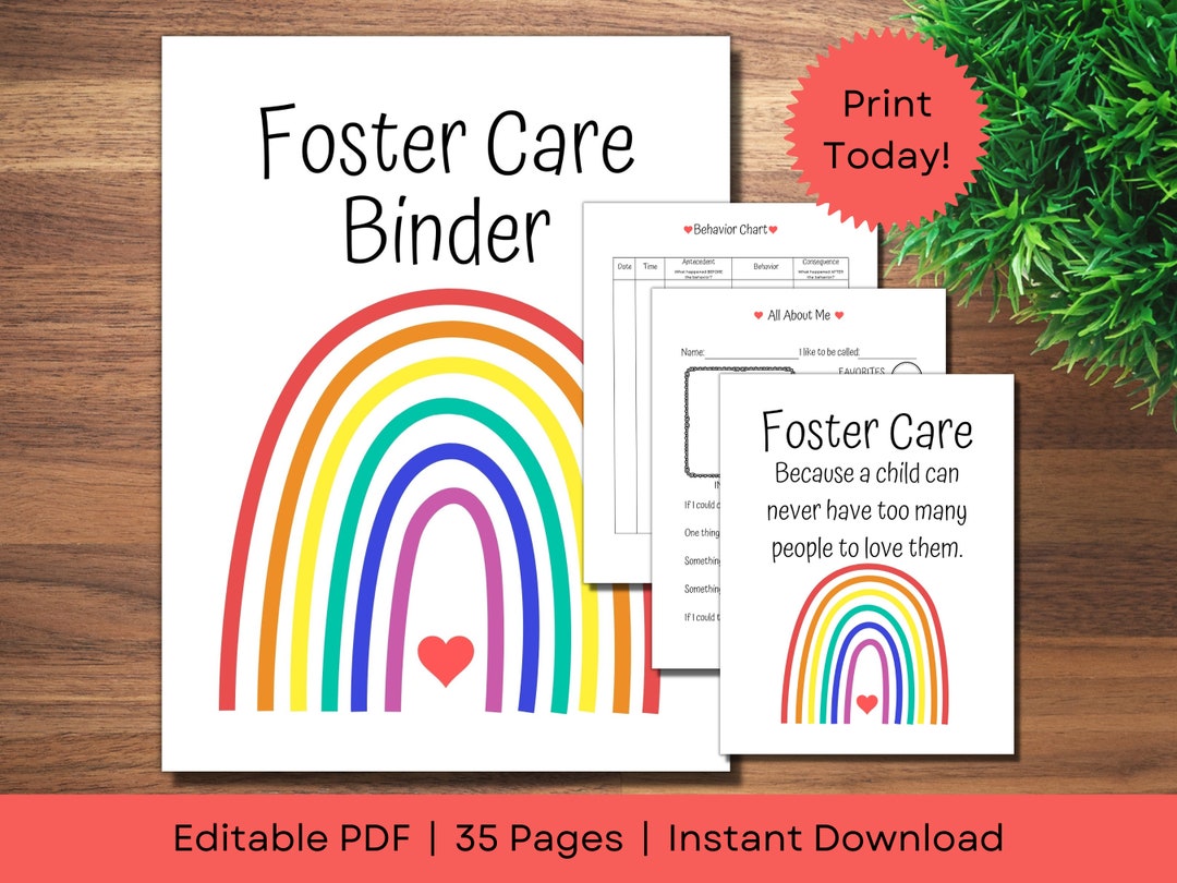 Foster Care Binder | Editable Foster Care Management Binder With Record ...