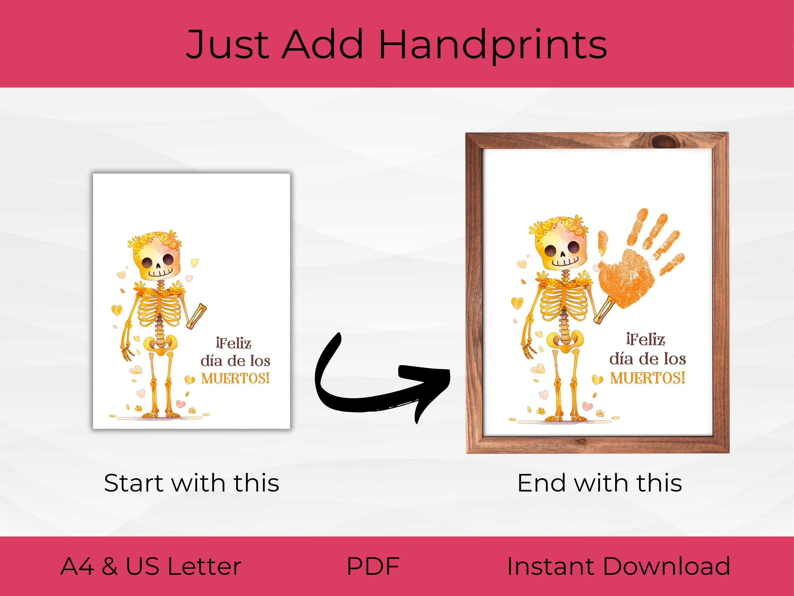 Dia De Los Muertos Handprint Art Template for Preschoolers | Day of the ...