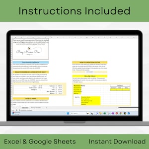 Editable Generic Invoice Template for Excel and Google Sheets | Small ...