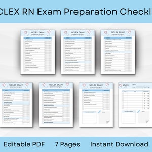 Editable NCLEX RN Prep Checklist with Study Plan Template | PDF Instant Download