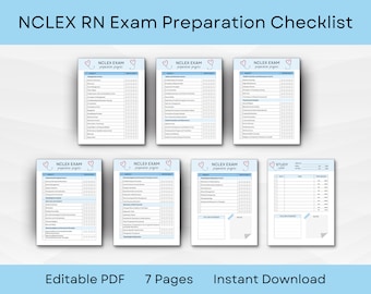 Editable NCLEX RN Prep Checklist with Study Plan Template | PDF Instant Download
