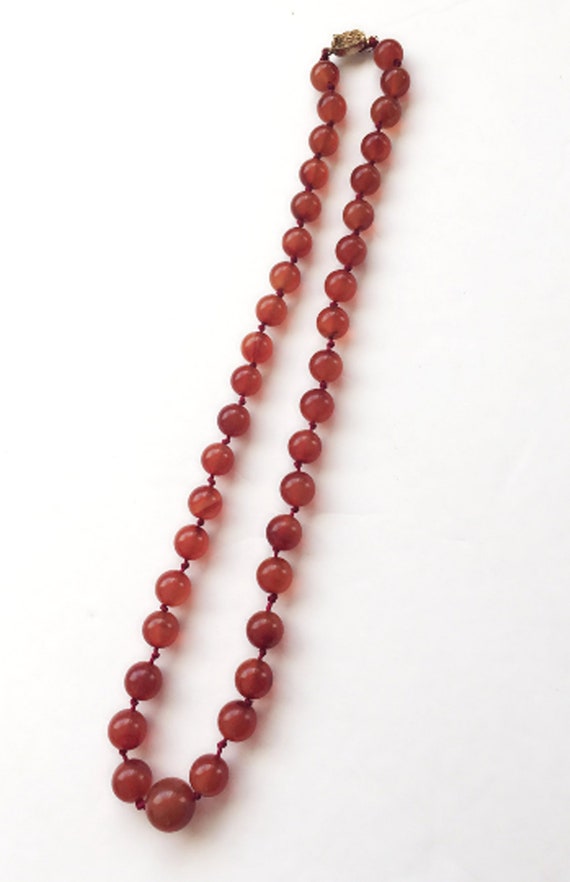 Antique natural  agate bead necklace 18Inch