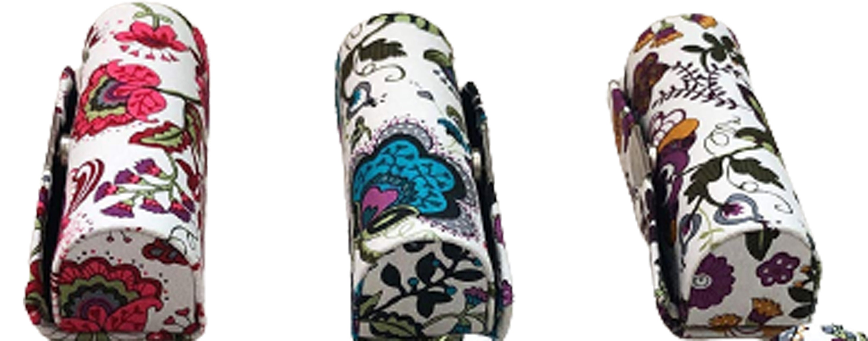 3pcs Lipstick Holder Lipstick Cases Box Pouch With Mirror Cotton Flower