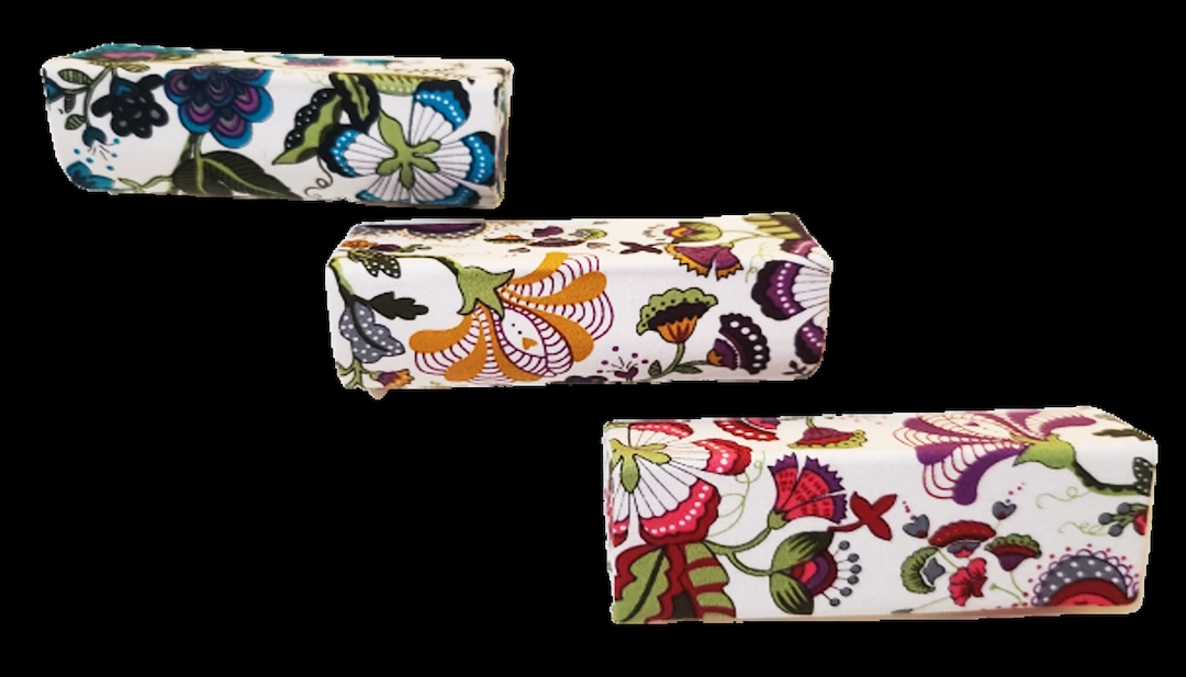 3pcs Lipstick Holder Lipstick Cases Box Pouch With Mirror Cotton Flower