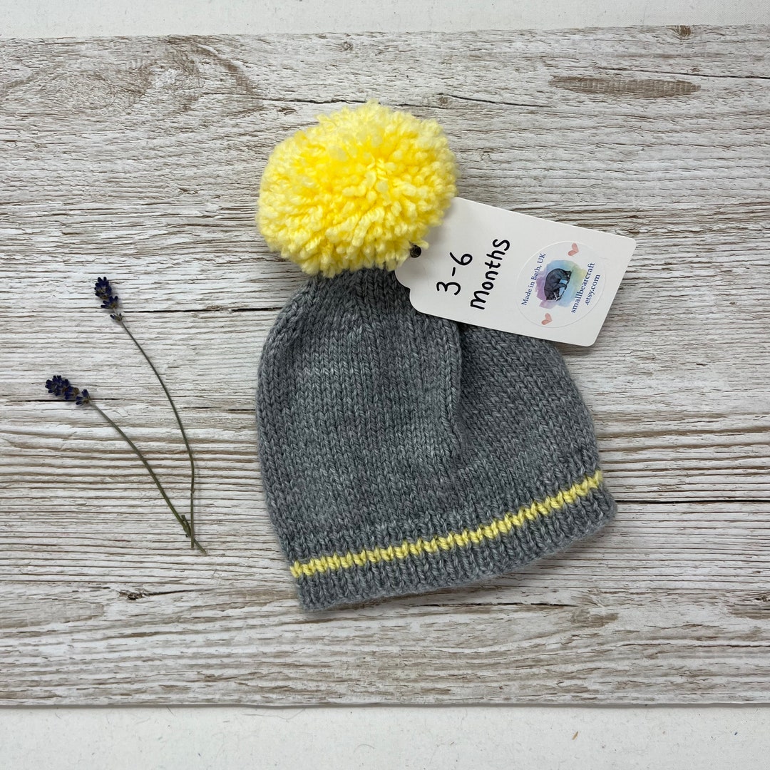 Hand Knitted Baby Hat 36 Months Hand Knit Gender Neutral Etsy